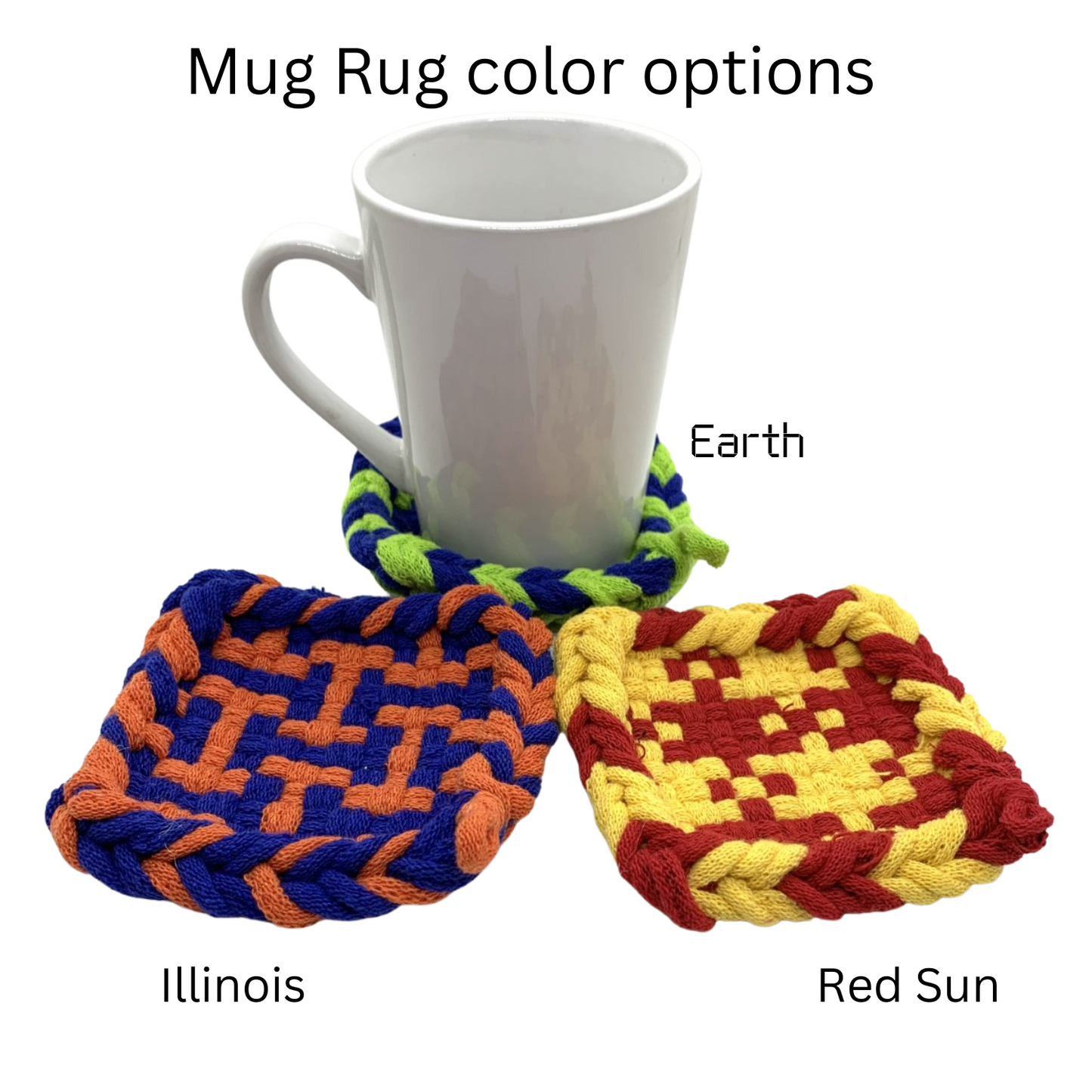 Red Sun Rug Woven Coaster - Red and Yellow Coaster
